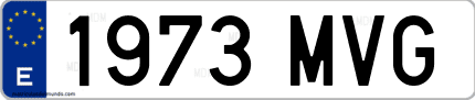 Ejemplo de matrícula de coche ordinaria 1973 MVG