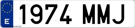 Ejemplo de matrícula española 1974 MMJ