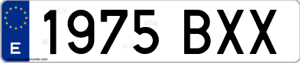 Ejemplo de matrícula de coche ordinaria 1975 BXX