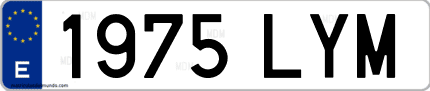 Ejemplo de matrícula de coche ordinaria 1975 LYM