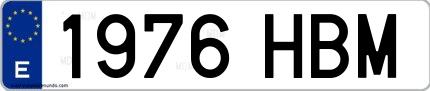 Ejemplo de matrícula española 1976 HBM