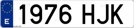 Ejemplo de matrícula española 1976 HJK
