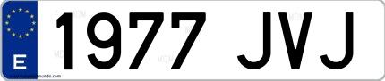 Ejemplo de matrícula española 1977 JVJ