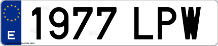 Ejemplo de matrícula de coche ordinaria 1977 LPW