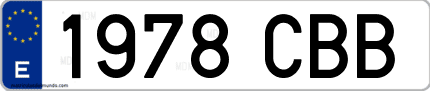 Ejemplo de matrícula de coche ordinaria 1978 CBB