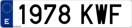 Ejemplo de matrícula española 1978 KWF