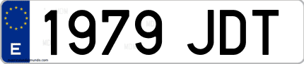 Ejemplo de matrícula de coche ordinaria 1979 JDT