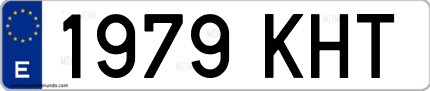 Ejemplo de matrícula de coche ordinaria 1979 KHT