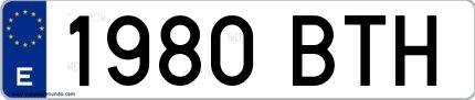 Ejemplo de matrícula española 1980 BTH