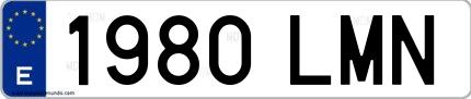 Ejemplo de matrícula española 1980 LMN