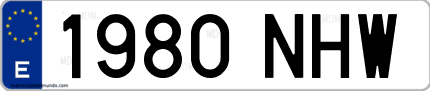 Ejemplo de matrícula de coche ordinaria 1980 NHW