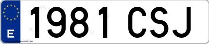 Ejemplo de matrícula española 1981 CSJ