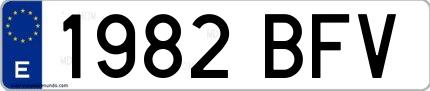 Ejemplo de matrícula española 1982 BFV