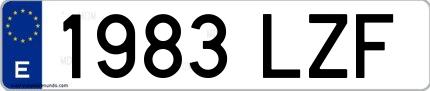 Ejemplo de matrícula española 1983 LZF