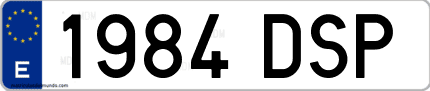 Ejemplo de matrícula de coche ordinaria 1984 DSP