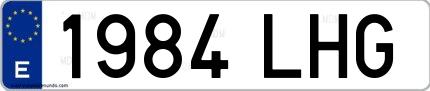 Ejemplo de matrícula española 1984 LHG