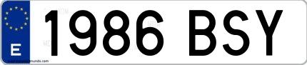 Ejemplo de matrícula española 1986 BSY