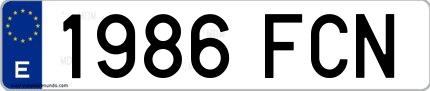 Ejemplo de matrícula española 1986 FCN