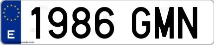 Ejemplo de matrícula española 1986 GMN
