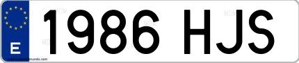 Ejemplo de matrícula española 1986 HJS