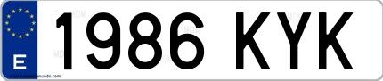 Ejemplo de matrícula española 1986 KYK