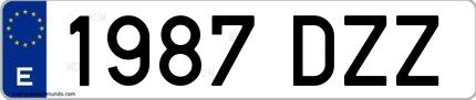 Ejemplo de matrícula española 1987 DZZ