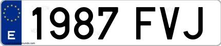 Ejemplo de matrícula española 1987 FVJ
