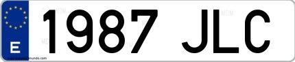 Ejemplo de matrícula española 1987 JLC