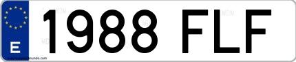 Ejemplo de matrícula española 1988 FLF