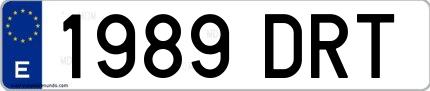 Ejemplo de matrícula española 1989 DRT