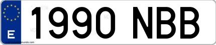 Ejemplo de matrícula española 1990 NBB