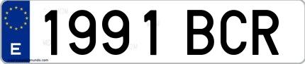 Ejemplo de matrícula española 1991 BCR
