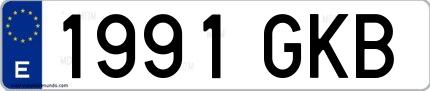 Ejemplo de matrícula española 1991 GKB