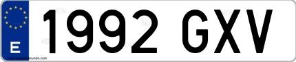 Ejemplo de matrícula española 1992 GXV