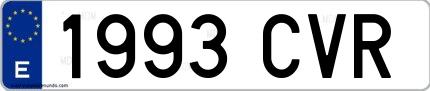 Ejemplo de matrícula española 1993 CVR