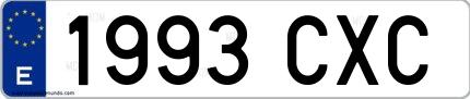 Ejemplo de matrícula española 1993 CXC