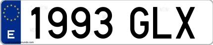 Ejemplo de matrícula española 1993 GLX