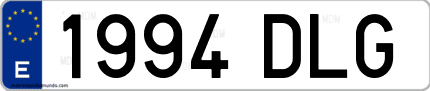 Ejemplo de matrícula de coche ordinaria 1994 DLG