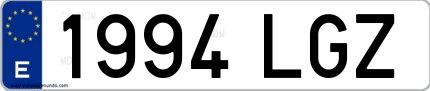 Ejemplo de matrícula española 1994 LGZ