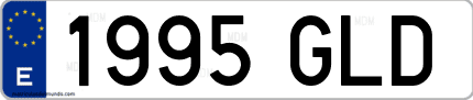 Ejemplo de matrícula de coche ordinaria 1995 GLD