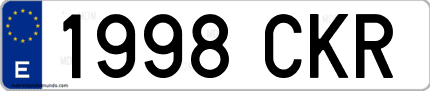 Ejemplo de matrícula de coche ordinaria 1998 CKR