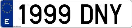 Ejemplo de matrícula española 1999 DNY