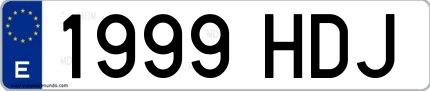 Ejemplo de matrícula española 1999 HDJ