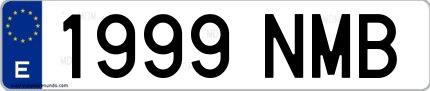 Ejemplo de matrícula española 1999 NMB