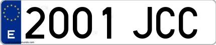 Ejemplo de matrícula española 2001 JCC