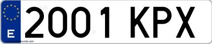 Ejemplo de matrícula española 2001 KPX