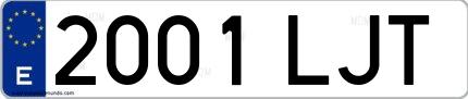 Ejemplo de matrícula española 2001 LJT