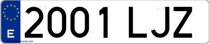Ejemplo de matrícula española 2001 LJZ