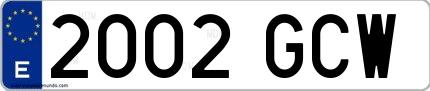 Ejemplo de matrícula española 2002 GCW