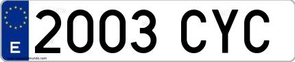 Ejemplo de matrícula española 2003 CYC